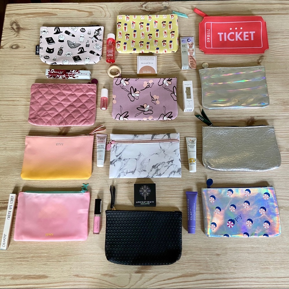 BUNDLE OF MAKEUP BAGS + MAKEUP & SKINCARE - NWT!
